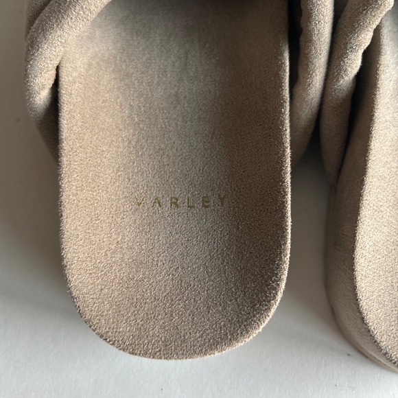 New Varley Ivory Fabric Rubber Outsole Flip Flops size 8 - Picture 8 of 12